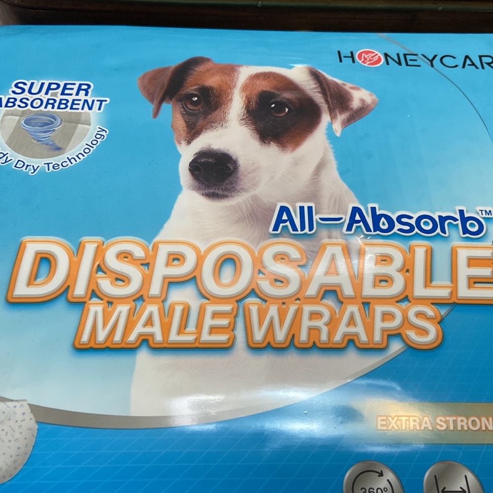Male Dog Wraps/Diapers- Fantastic Housebreaking Aid- NEW - Unopened! Size S
